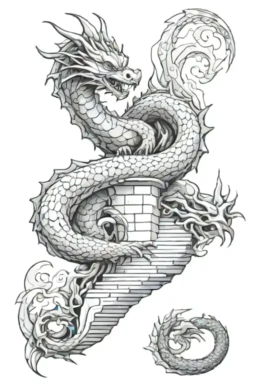 Dragon Climbing Spiral Staircase