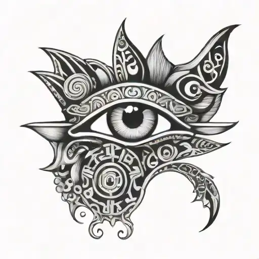 Mayan And Cats Eye Symbol Integrated