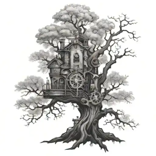 Tree In Steampunk Style