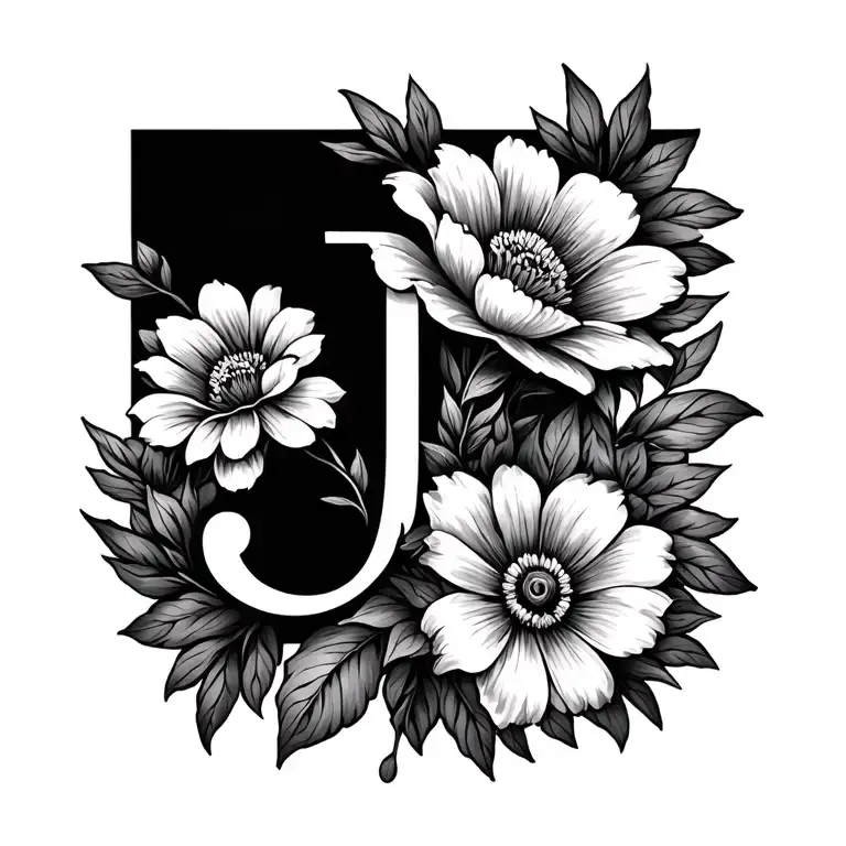 Flowers And Initial J Somewhere