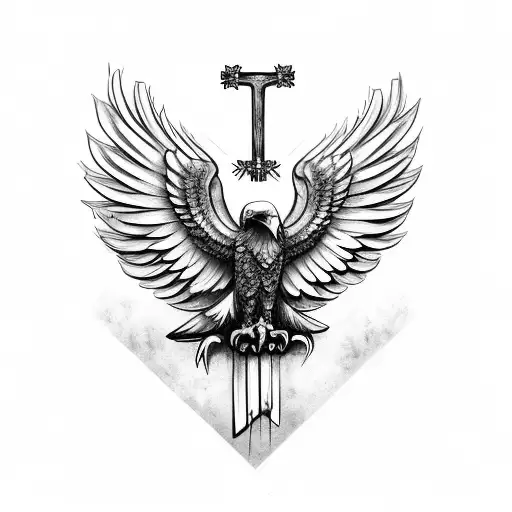 Eagle Harpy With Orthodox Cross