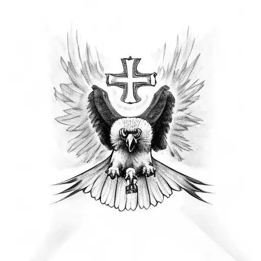 Harpy Eagle With Orthodox Cross