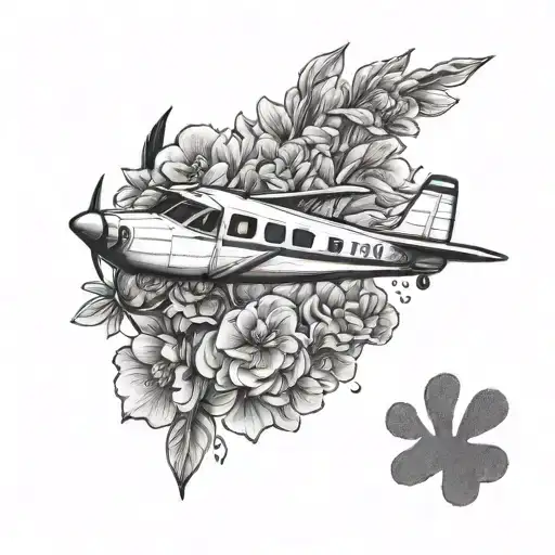 Small Airplane With Flowers And Dog And Cat Paws