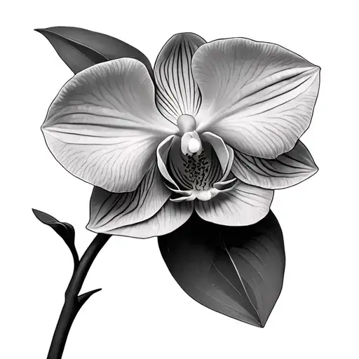 Orchid With Samantha On Stem