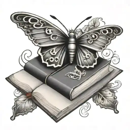 Cross Butterfly And Book