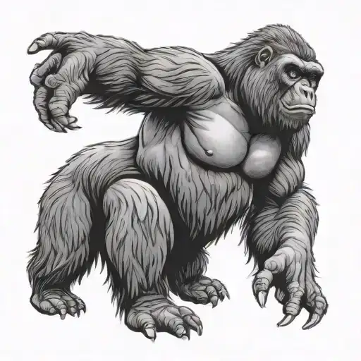 Gorilla Riding A Grizzly Bear