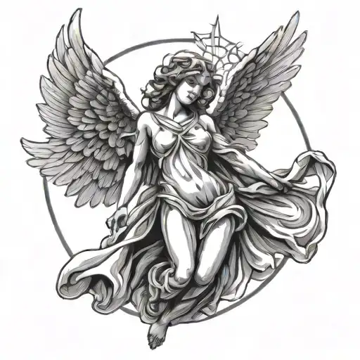 Angel Flying Touching Sun