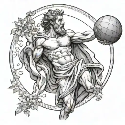 Greek God Atlas Holding The World
