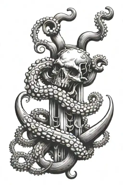Anchor And Wheel Octopus Tentacles