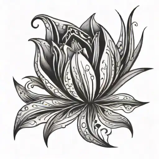 Tribal Black Tulip Flower