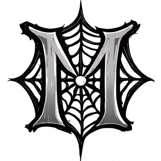 Spider Web With Letter M