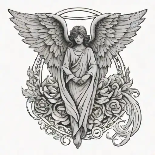 Angel Wings With Halo Symbolizing Mother That Passed Away