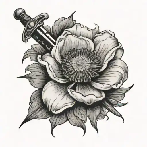 Anemone Flower And Sword