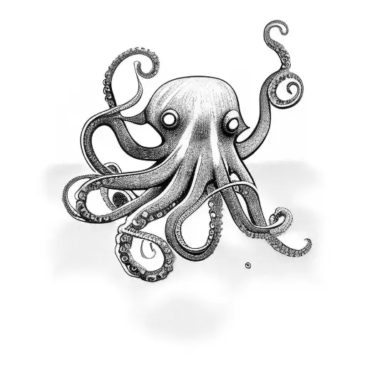 An Octopus Playing A Guitar At The Beach