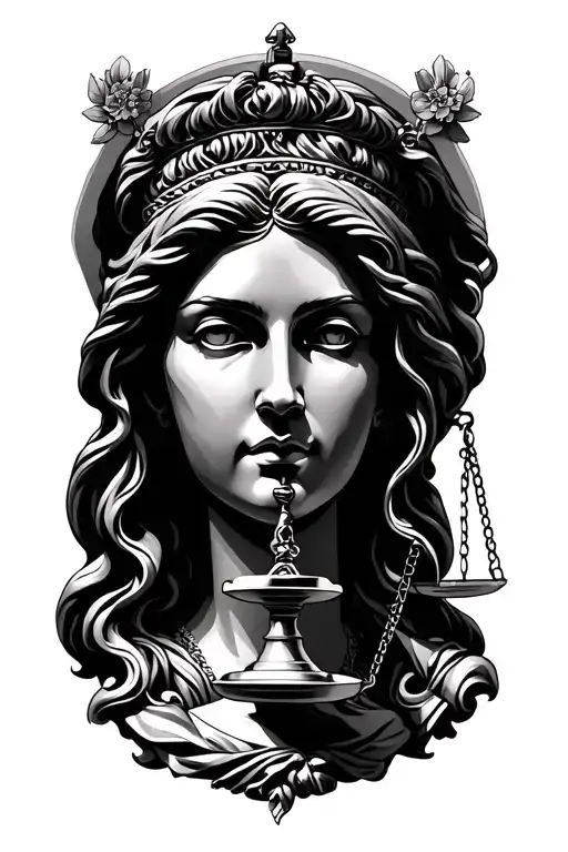Lady Justice Realism Face Statue