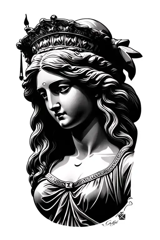 Lady Justice Realism Face Statue