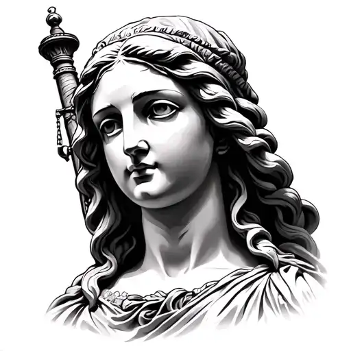 Lady Justice Realism Face Statue