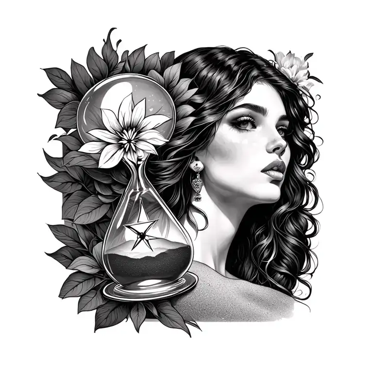 Sara Star Hour Glass With Sand