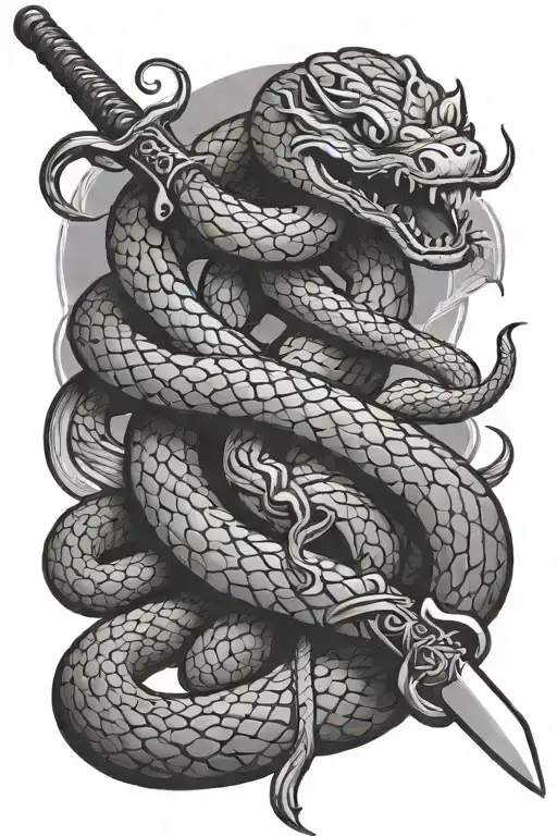 Snake And Samurai Sword Going