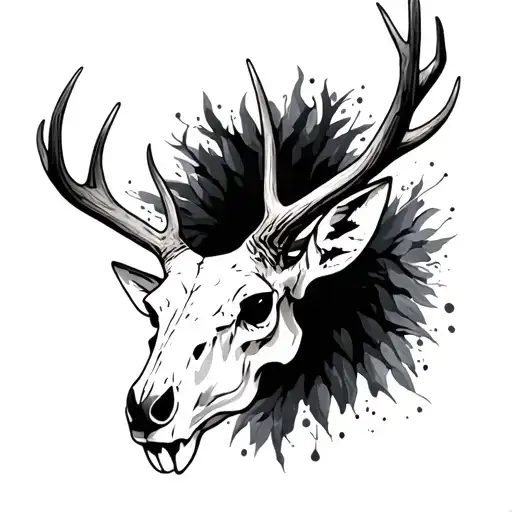 Deer Skull With Antlers