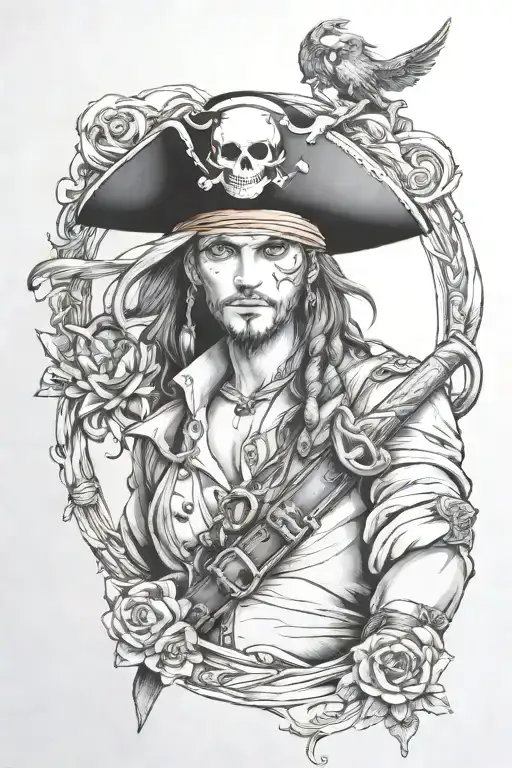 Realistic Anime Beautiful Pirate