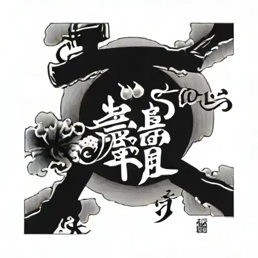 Japanese Quote Written Ni Drawing