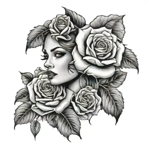Roses And Female