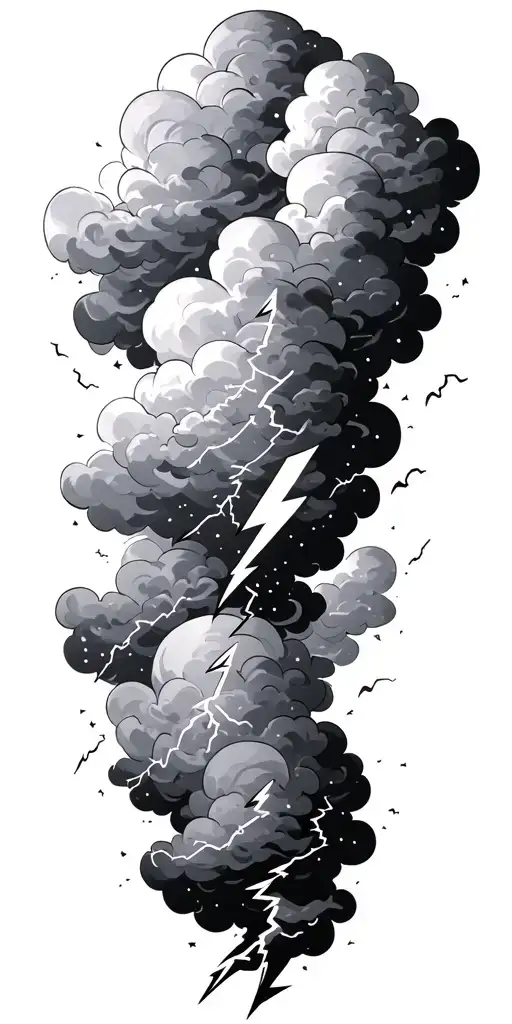 Clouds With Lightning Bolts