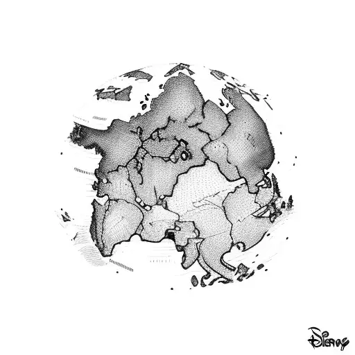 A Map Of The World With Disney Characters Representing Different Countries