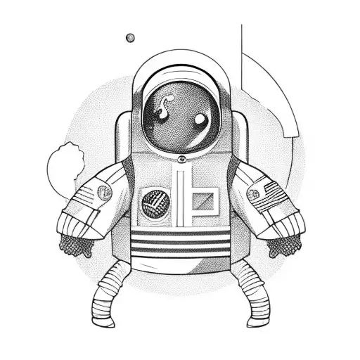 Minimalist Cartoon Astronaut
