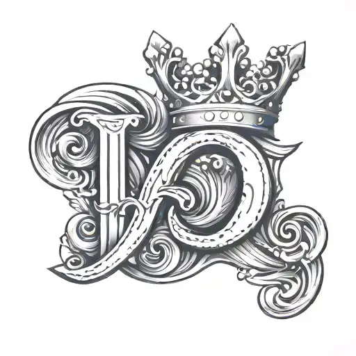 Letter R With A Crown