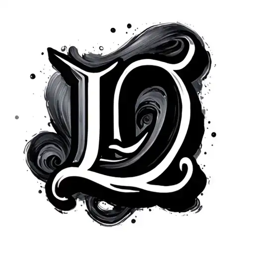 Water Brushed Cursive Letter L