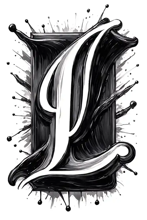 Water Brushed Cursive Letter L