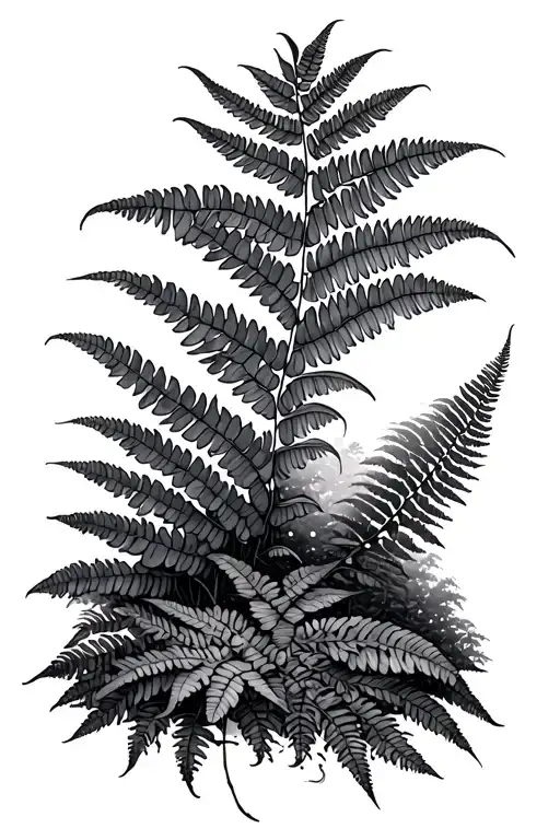 Ferns And Forest Scene