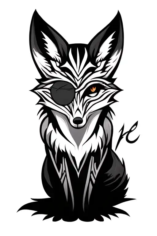 Tribal Fox With An Eye Patch