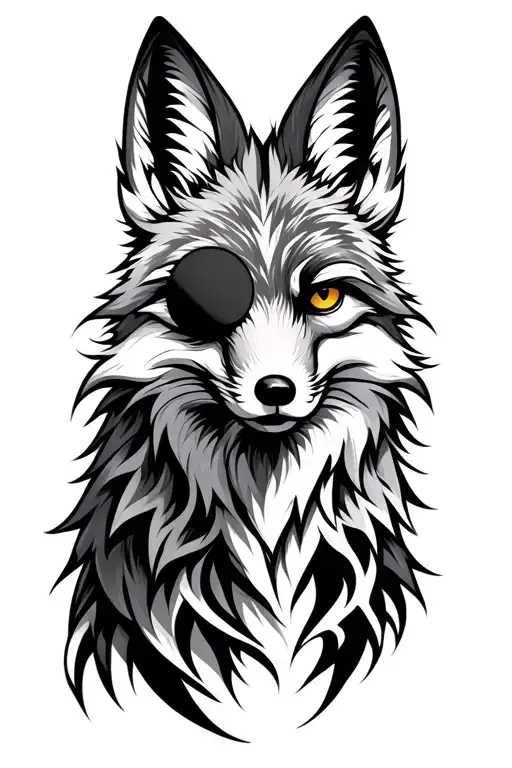 Tribal Fox With An Eye Patch