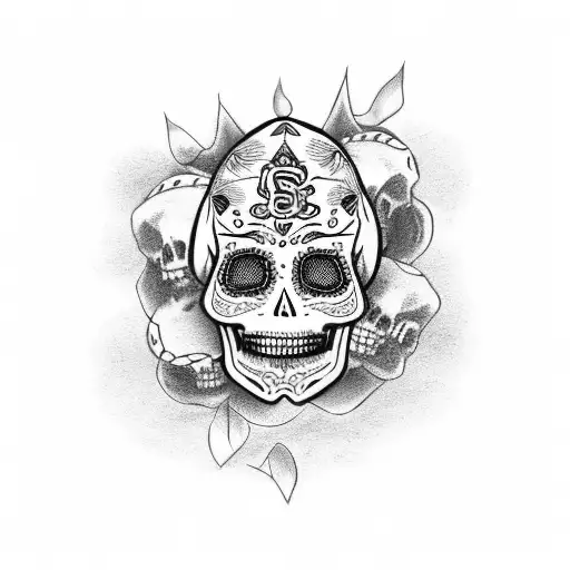 Sugar Skull With Redsox Hat