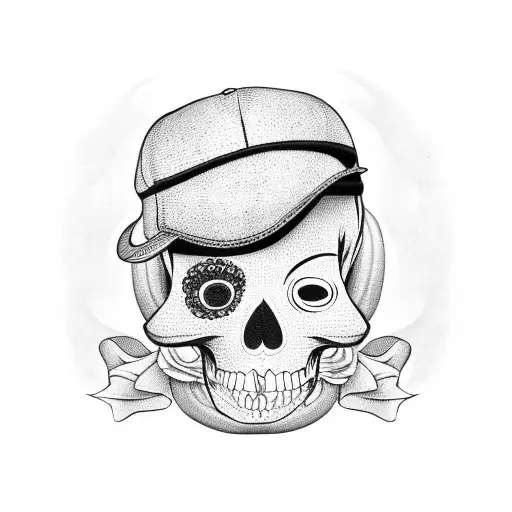 Sugar Skull With Boston Redsox Hat
