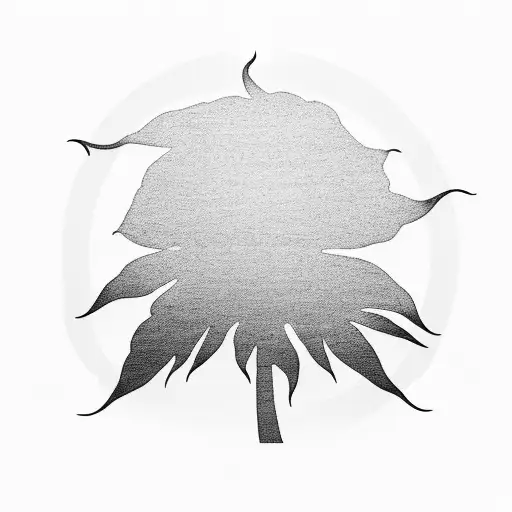 Minimalist Palm Tree Silhouette With Sun Rays As Background