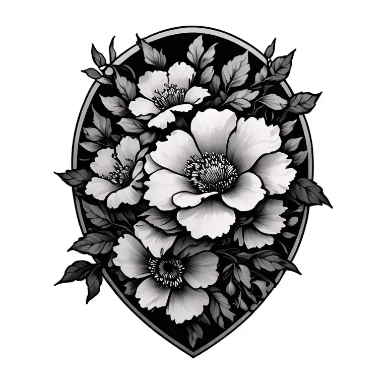 Floral Shoulder Wrap Tattoo Design
