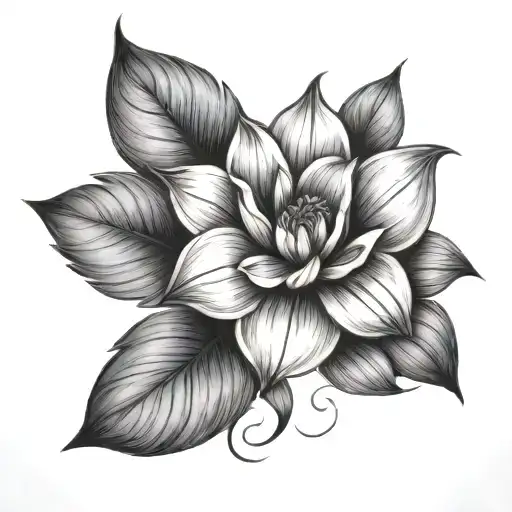 Cover Up Tattoo On Calve One Single Flower