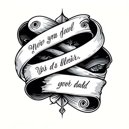 Tattoo Scroll With Words In It Themed