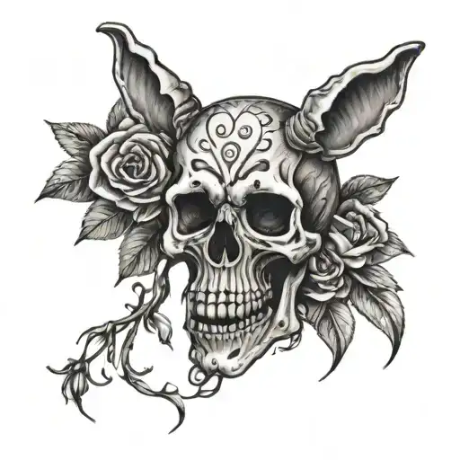 Derr Skull And Flowers