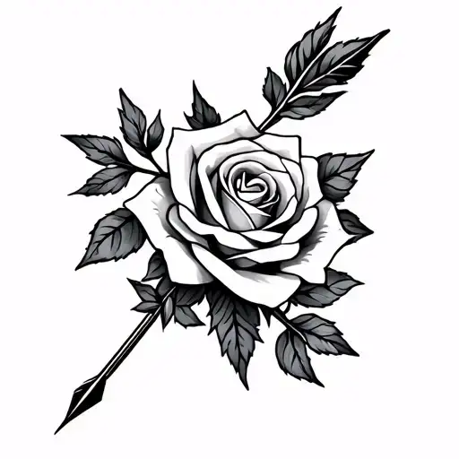 Arrow And Rose Intertwined