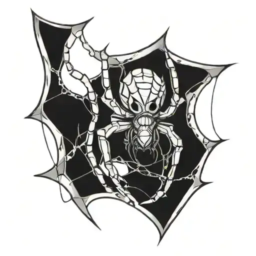 Spider With Webs Hanging