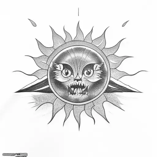 Create A Tattoo Featuring A Sun Shining Over A Waterfall