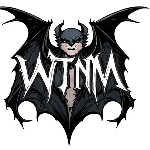 Wtnm In Letters With Bat Spreading Wings