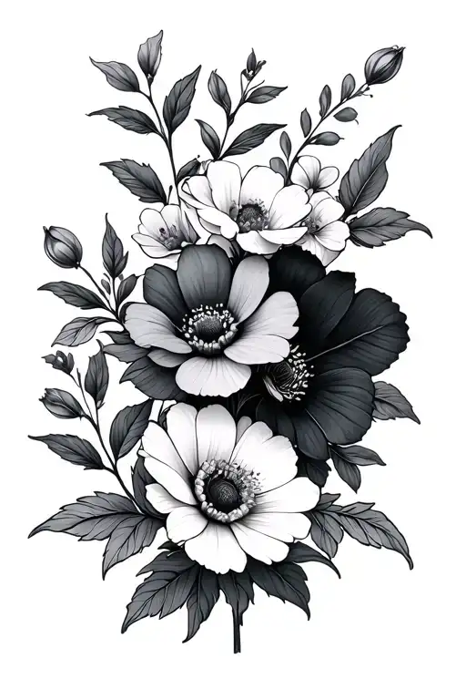 Jan Feb Mar April July Aug Oct Nov Birth Flowers Intertwined