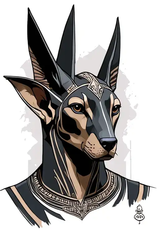 Anubis Portrait With Half