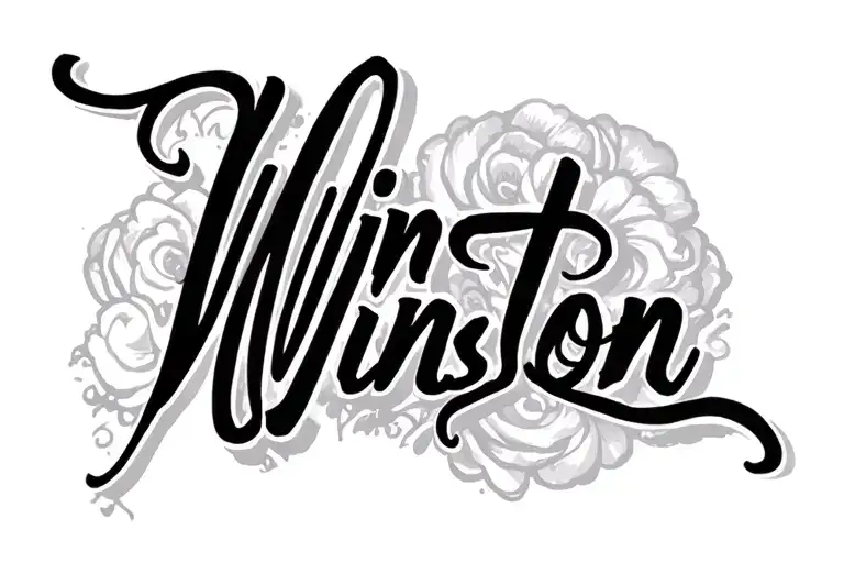 The Name Winston Written In Elegant Script